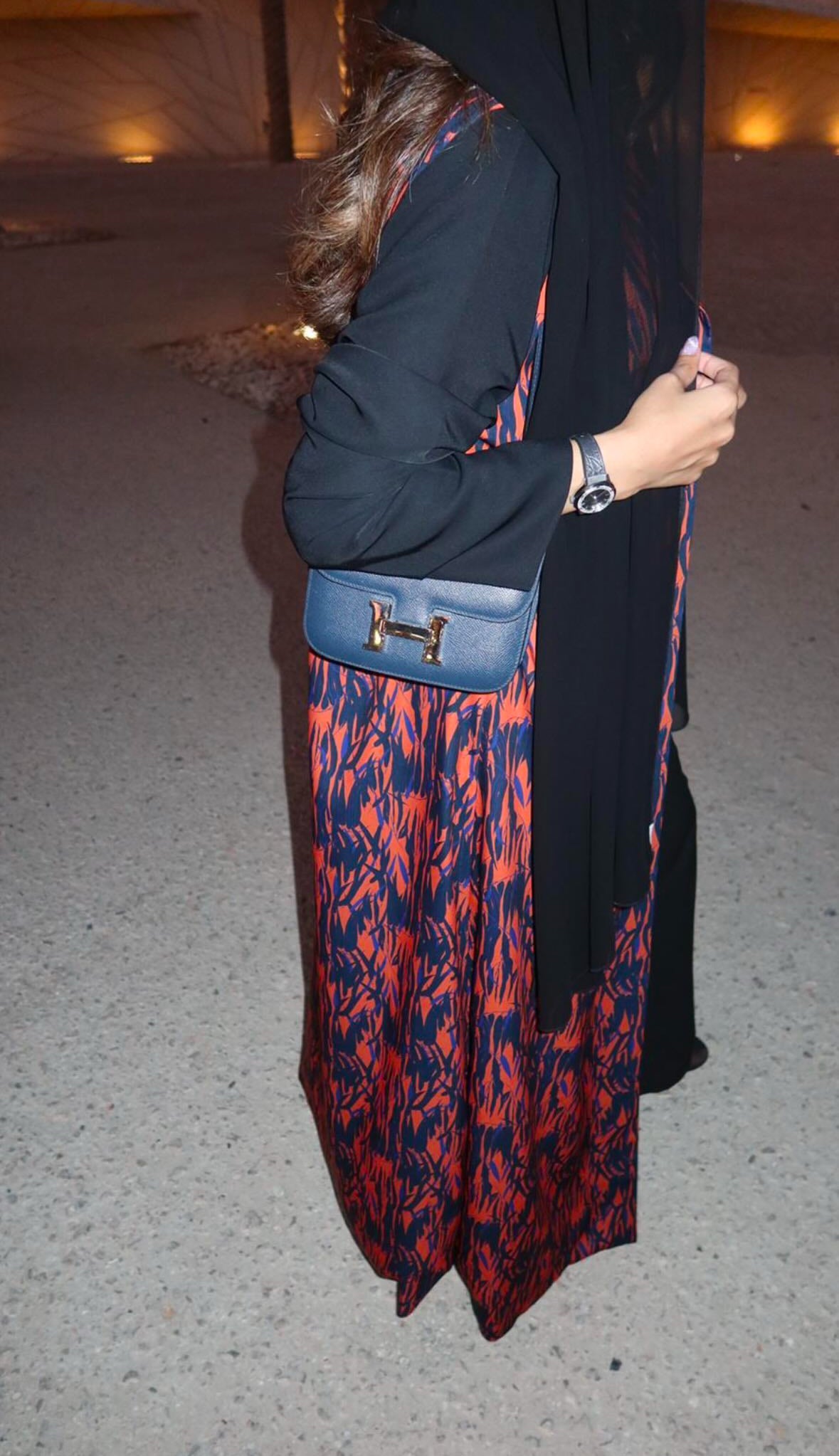 Tangerine silk abaya