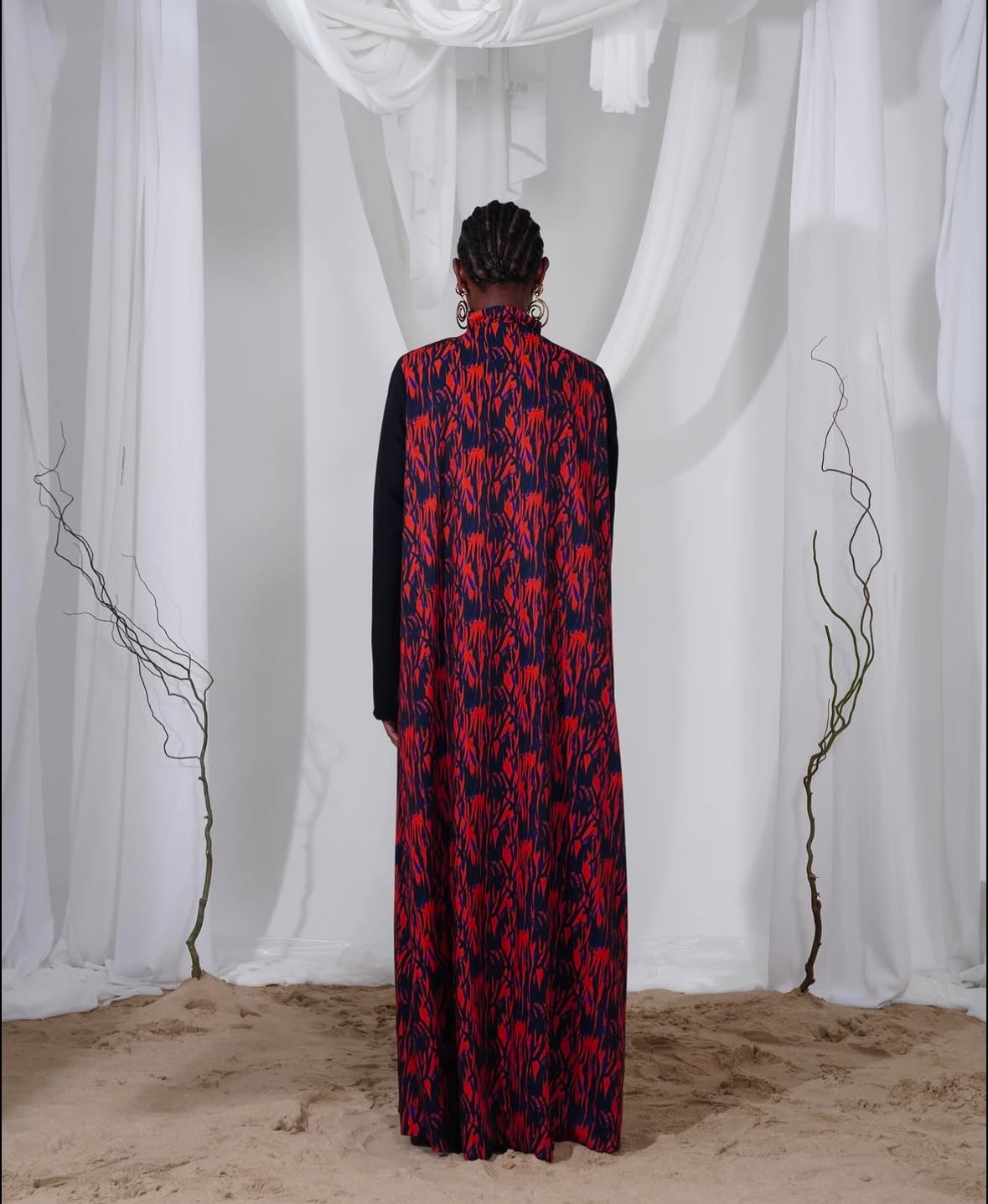 Tangerine silk abaya