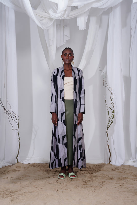 Geometrical print abaya
