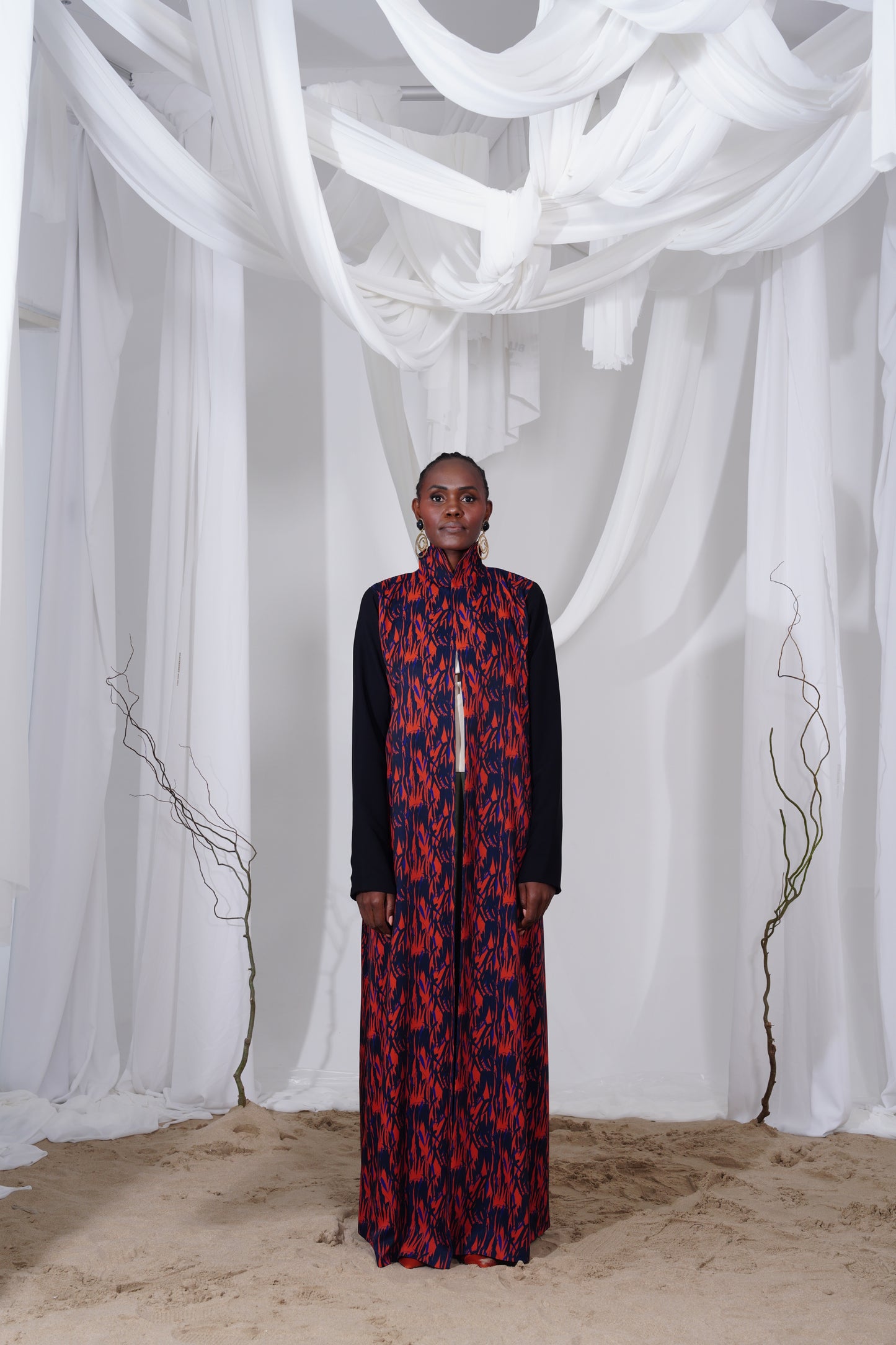 Tangerine silk abaya